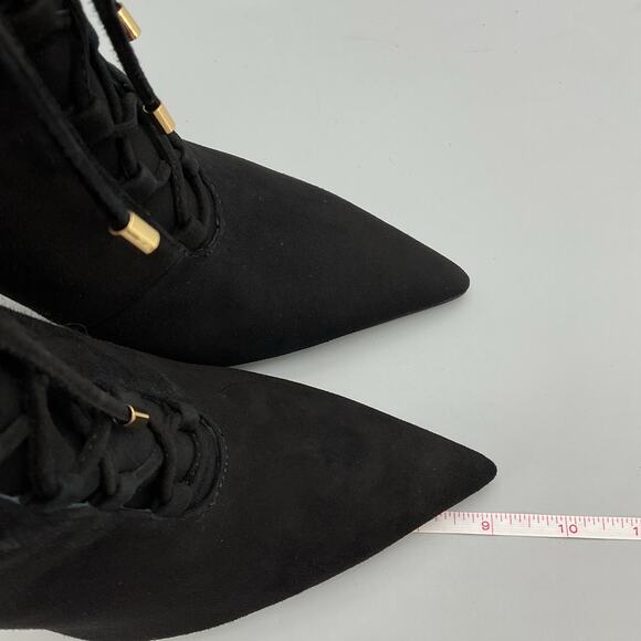 NEW Good American Women’s Scandal Lace Up High Heel Booties Black Size 7 - Picture 7 of 10